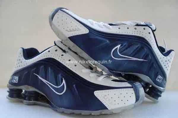 Chaussures Nike Shox R4 Marine Fonce Blanc